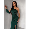 Zelené spoločenské večerné šaty DUFOUR na jedno rameno