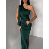 Zelené spoločenské večerné šaty DUFOUR na jedno rameno