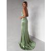 Zelenkavé plesové třpytivé luxusní šaty RAVELLE (Veľkosť L)