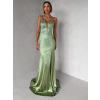 Zelenkavé plesové trblietavé luxusné šaty RAVELLE