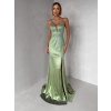 Zelenkavé plesové trblietavé luxusné šaty RAVELLE