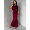 Vínové společenské dlouhé šaty VELMORO s body (Veľkosť ONESIZE)