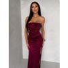 Vínové společenské korzetové šaty ZONTIRE bez ramínek (Veľkosť ONESIZE)