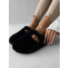 Černé huňaté pantofle FLUFFIES s páskem (Veľkosť 37)