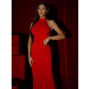 Červené elegantné dlhé šaty FUREVO