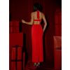 Červené elegantní dlouhé šaty FUREVO (Veľkosť ONESIZE)
