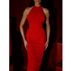 Červené elegantné dlhé šaty FUREVO