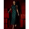 Smaragdové spoločenské dlhé flitrované šaty SOLVAYA