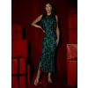 Smaragdové spoločenské dlhé flitrované šaty SOLVAYA