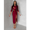 Bordó asymetrické šaty BAJRO s prestrihmi
