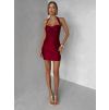 Bordó krátké mini koktejlové šaty JOLERYN (Veľkosť ONESIZE)