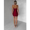 Bordó krátké mini koktejlové šaty JOLERYN (Veľkosť ONESIZE)