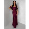 Bordó společenské dlouhé plesové šaty LUNZARO (Veľkosť ONESIZE)