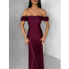 Bordové spoločenské dlhé plesové šaty LUNZARO