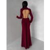Bordó společenské dlouhé šaty EVANIE s průstřihy (Veľkosť ONESIZE)