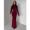 Bordó společenské dlouhé šaty EVANIE s průstřihy (Veľkosť ONESIZE)
