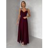 Bordó společenské dlouhé šaty LERDISEL na ramínka (Veľkosť ONESIZE)