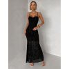 Černé dlouhé společenské šaty AVENZIA na ramínka (Veľkosť M/L)
