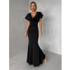 Čierne elegantné dlhé variabilné šaty VELIQUE