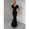 Čierne elegantné dlhé variabilné šaty VELIQUE