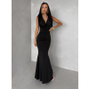 Čierne elegantné dlhé variabilné šaty VELIQUE
