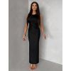 Černé dlouhé tvarující společenské šaty DRAVELY s rozparkem (Veľkosť ONESIZE)