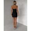 Černé koktejlové krátké mini šaty JOLERYN (Veľkosť ONESIZE)