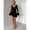 Čierne čipkované koktailové krátke šaty ZENITH