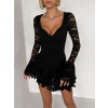 Čierne čipkované koktailové krátke šaty ZENITH
