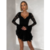 Čierne čipkované koktailové krátke šaty ZENITH
