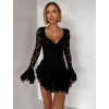 Čierne čipkované koktailové krátke šaty ZENITH