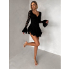 Čierne čipkované koktailové krátke šaty ZENITH