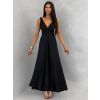 Černé saténové jednoduché společenské šaty EZMIRA (Veľkosť ONESIZE)