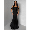 Čierne spoločenské dlhé plesové šaty LUNZARO