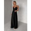 Černé společenské dlouhé šaty ZUNDARA na ramínka (Veľkosť L)