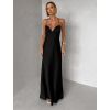 Černé společenské dlouhé šaty ZUNDARA na ramínka (Veľkosť L)