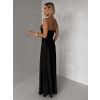 Černé společenské dlouhé šaty ZUNDARA na ramínka (Veľkosť L)