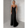 Černé společenské dlouhé šaty ZUNDARA na ramínka (Veľkosť L)