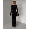 Černý krajkovaný společenský dlouhý overal WAIVANY (Veľkosť ONESIZE)