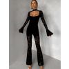 Černý krajkový společenský dlouhý overal ZYRELLA (Veľkosť ONESIZE)