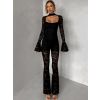 Černý krajkový společenský dlouhý overal ZYRELLA (Veľkosť ONESIZE)