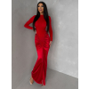 Červené spoločenské dlhé šaty SORAYA s dlhým rukávom