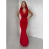 Červené spoločenské dlhé šaty VELIQUE