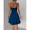Petrolejové áčkové krátke šaty MADURAI