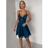 Petrolejové áčkové krátke šaty MADURAI