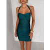Petrolejové koktailové krátke mini šaty JOLERYN