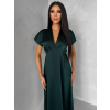 Smaragdové elegantné jednoduché midi šaty OMNIS