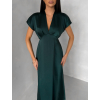 Smaragdové elegantné jednoduché midi šaty OMNIS