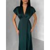 Smaragdové elegantní jednoduché midi šaty OMNIS (Veľkosť ONESIZE)