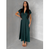 Smaragdové elegantné jednoduché midi šaty OMNIS